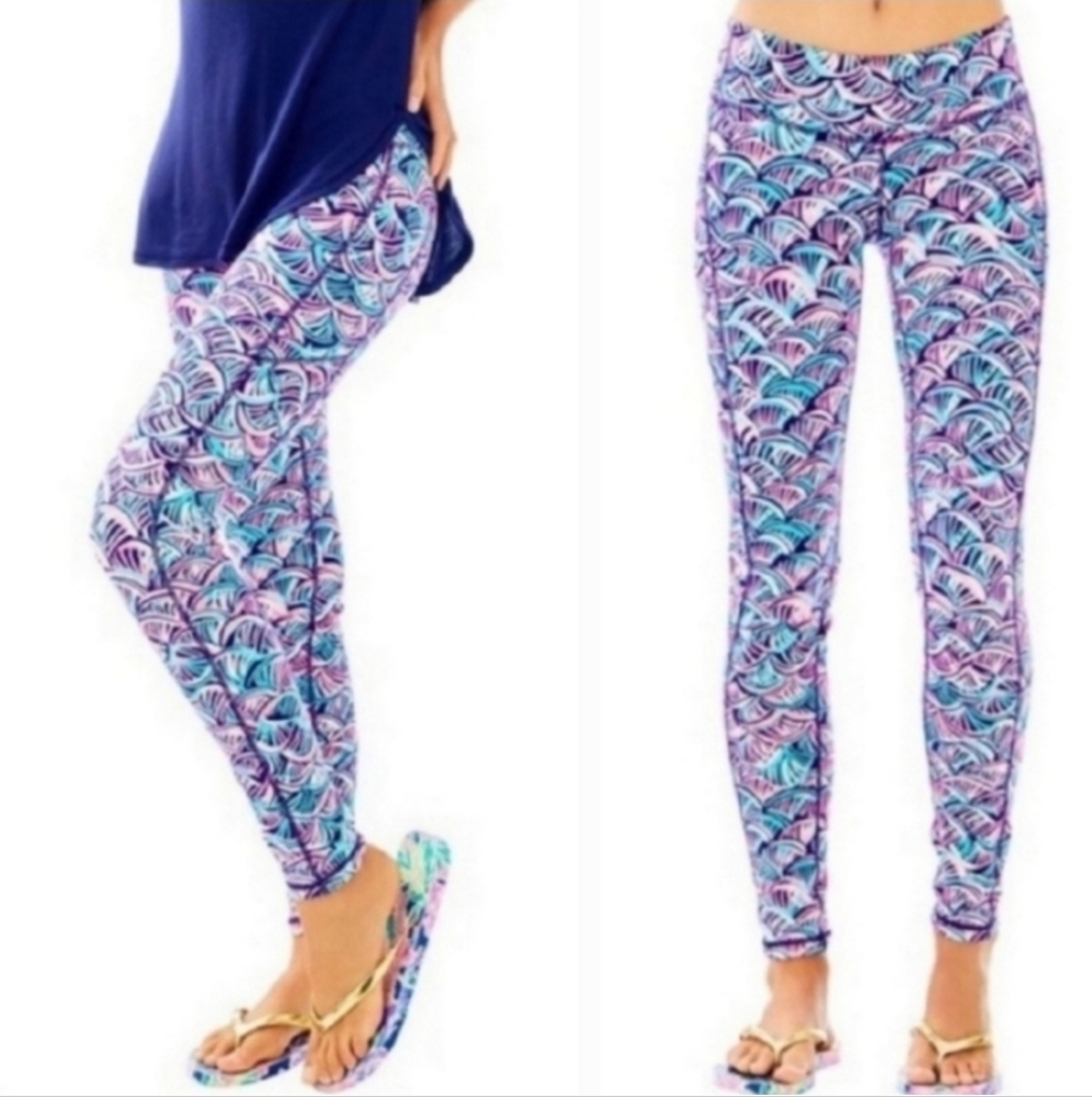 Lilly Pulitzer Leggings XXS Luxletic Seaside Aqua Neptune Athleisure #W1